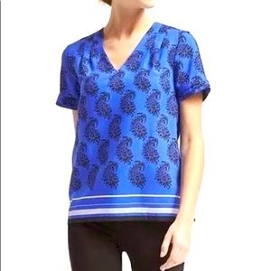 Banana Republic Royal Blue Paisley Blouse